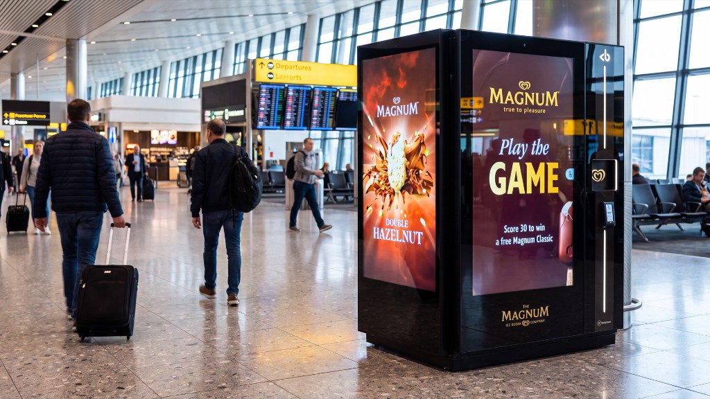 Brand creative on a connected airport machine