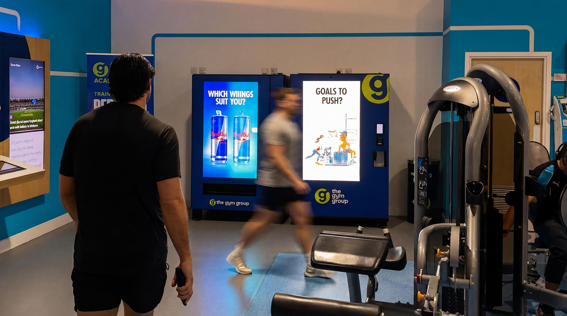 Retail media on a Gym Group Selecta machine